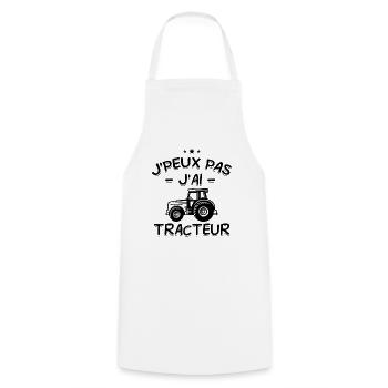 J'Peux Pas ! J'Ai Tracteur 🚜🌾 - Tablier de cuisine - blanc - Devant - AI Model Male 185 dark (185cm)