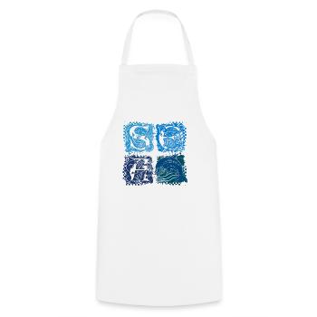 Squares (SEA) - Cooking Apron - white - Front - AI Model Male 185 dark (185cm)