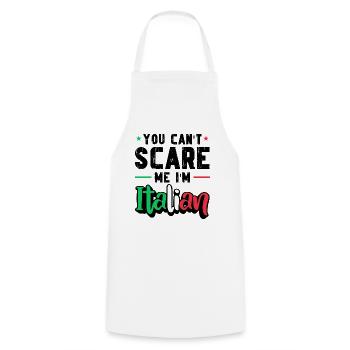 Italian Italy Funny Saying Gift Idea - Cooking Apron - white - Front - AI Model Male 185 dark (185cm)