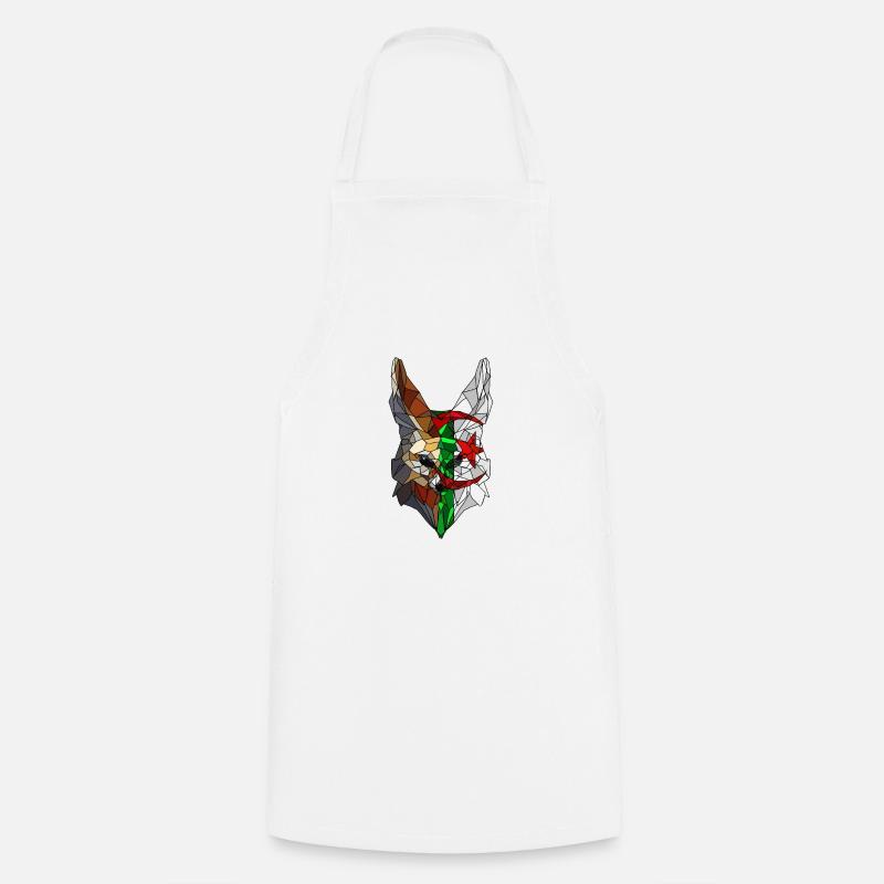 Fennec et drapeau de l'Algérie en polysphère - Tablier de cuisine - blanc
