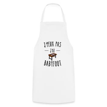 je peux pas j'ai babyfoot humour - Tablier de cuisine - blanc - Devant - AI Model Male 185 dark (185cm)