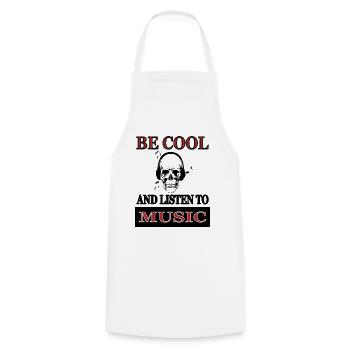 sei cool Musik hören Musiker Kopfhörer Geschenk - Kochschürze - Weiß - Vorne - AI Model Male 185 dark (185cm)