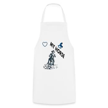 J’adore les chevaux amateurs de chevaux club d’équitation cadeau - Tablier de cuisine - blanc - Devant - AI Model Male 185 dark (185cm)