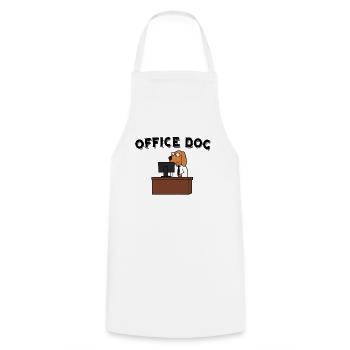 OFFICE DOG - Kochschürze - Weiß - Vorne - AI Model Male 185 dark (185cm)