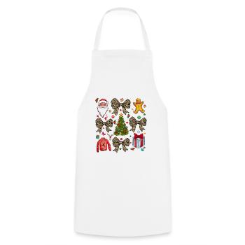 Christmas Coquette Bow, Christmas leopard - Cooking Apron - white - Front - AI Model Male 185 dark (185cm)