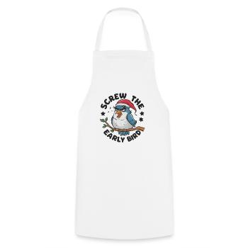 The early bird can take me - Cooking Apron - white - Front - AI Model Male 185 dark (185cm)