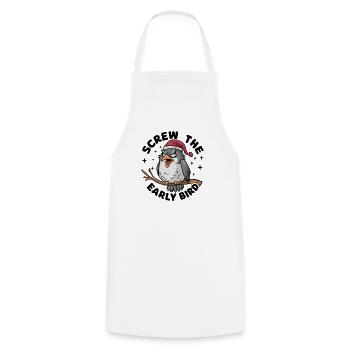 The early bird can take me - Cooking Apron - white - Front - AI Model Male 185 dark (185cm)