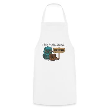 Let's be adventurous. - Cooking Apron - white - Front - AI Model Male 185 dark (185cm)