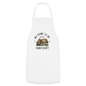 My home is my refuge. - Cooking Apron - white - Front - AI Model Male 185 dark (185cm)