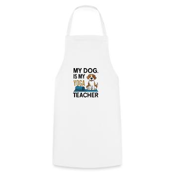 Mein Hund ist mein Yoga-Lehrer - Kochschürze - Weiß - Vorne - AI Model Male 185 dark (185cm)