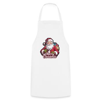 Santa Claus – Merry Christmas Illustration - Cooking Apron - white - Front - AI Model Male 185 dark (185cm)