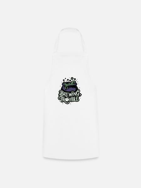 Hexenkessel – Brewing Trouble - Kochschürze - Weiß