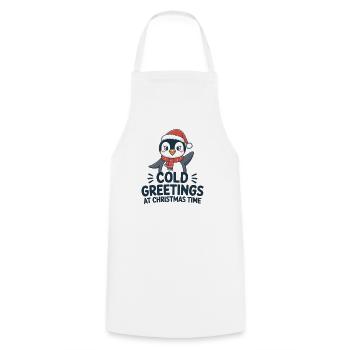 Salutations sympas au moment de Noël – Penguin - Tablier de cuisine - blanc - Devant - AI Model Male 185 dark (185cm)