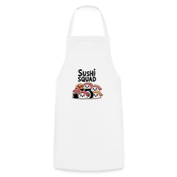 Sushi Squad – Kawaii Nigiri Team - Cooking Apron - white - Front - AI Model Male 185 dark (185cm)