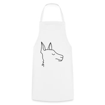 Lama abstract - Cooking Apron - white - Front - AI Model Male 185 dark (185cm)