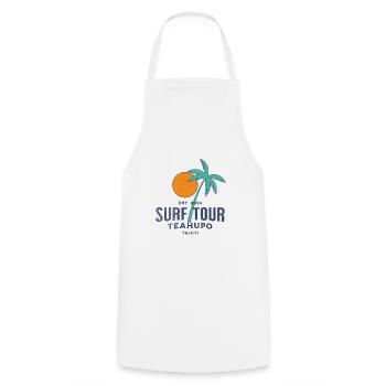 Surf tour Teahupoo Tahiti - Tablier de cuisine - blanc - Devant - AI Model Male 185 dark (185cm)