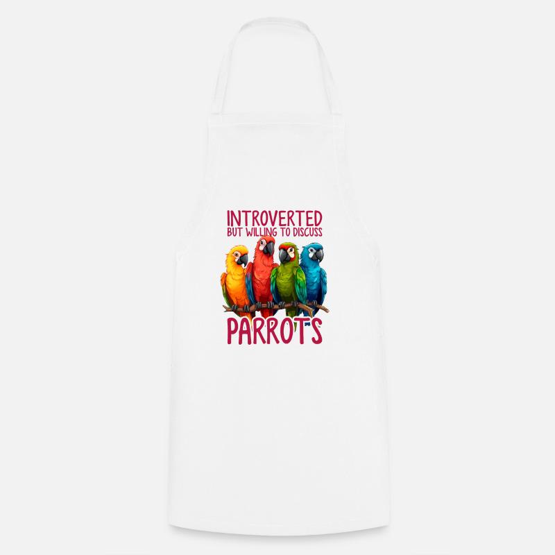 Funny Introvert Quaker Parrot Monk Parakeet Bird - Cooking Apron - white