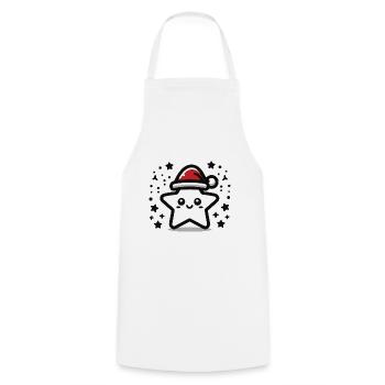 Star Cute Poinsettia - Cooking Apron - white - Front - AI Model Male 185 dark (185cm)