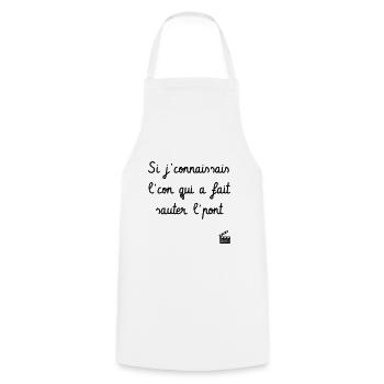 La Septième Compagnie - Réplique culte - Tablier de cuisine - blanc - Devant - AI Model Male 185 dark (185cm)