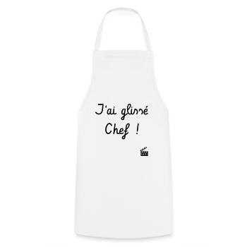 J'ai glissé Chef - La 7ème Compagnie - Culte ! - Tablier de cuisine - blanc - Devant - AI Model Male 185 dark (185cm)