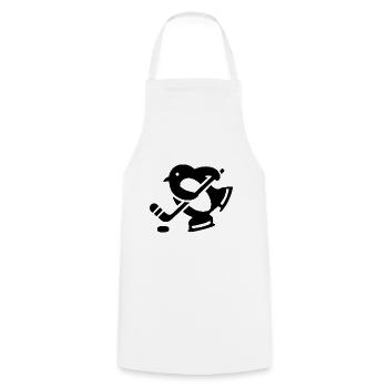 Penguin Hockey Hockey Silhouette Minimalist - Cooking Apron - white - Front - AI Model Male 185 dark (185cm)