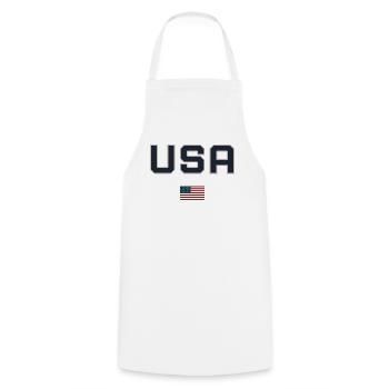 USA mit Flagge - Kochschürze - Weiß - Vorne - AI Model Male 185 dark (185cm)