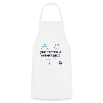 Quand te reverrai-je ? Les bronzés font du ski ! - Tablier de cuisine - blanc - Devant - AI Model Male 185 dark (185cm)