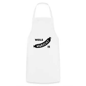 it's sausage, because it's wuascht, sausage shirt - Cooking Apron - white - Front - AI Model Male 185 dark (185cm)