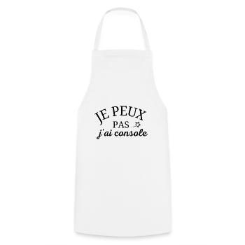 je peux pas j'ai console - Tablier de cuisine - blanc - Devant - AI Model Male 185 dark (185cm)