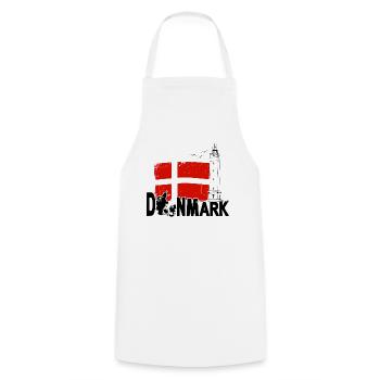 Denmark Blavand Fyr Lighthouse Holiday - Cooking Apron - white - Front - AI Model Male 185 dark (185cm)