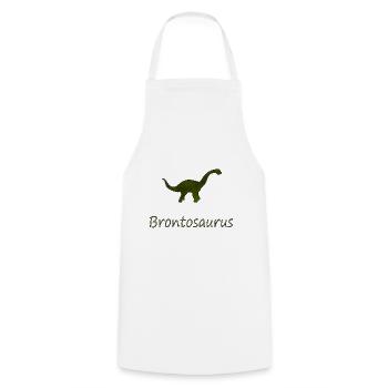 Brontosaurus Dino - Kochschürze - Weiß - Vorne - AI Model Male 185 dark (185cm)