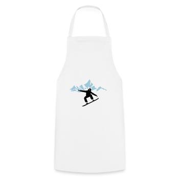 Snowboarders and mountains with snow - Cooking Apron - white - Front - AI Model Male 185 dark (185cm)