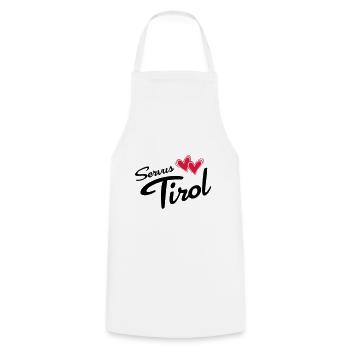 Servus Tyrol with double heart - Cooking Apron - white - Front - AI Model Male 185 dark (185cm)