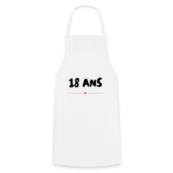 18. 18 YEARS OLD. 18th ANNIVERSARY. 18 BIRTHDAY. - Cooking Apron - white - Front - AI Model Male 185 dark (185cm)