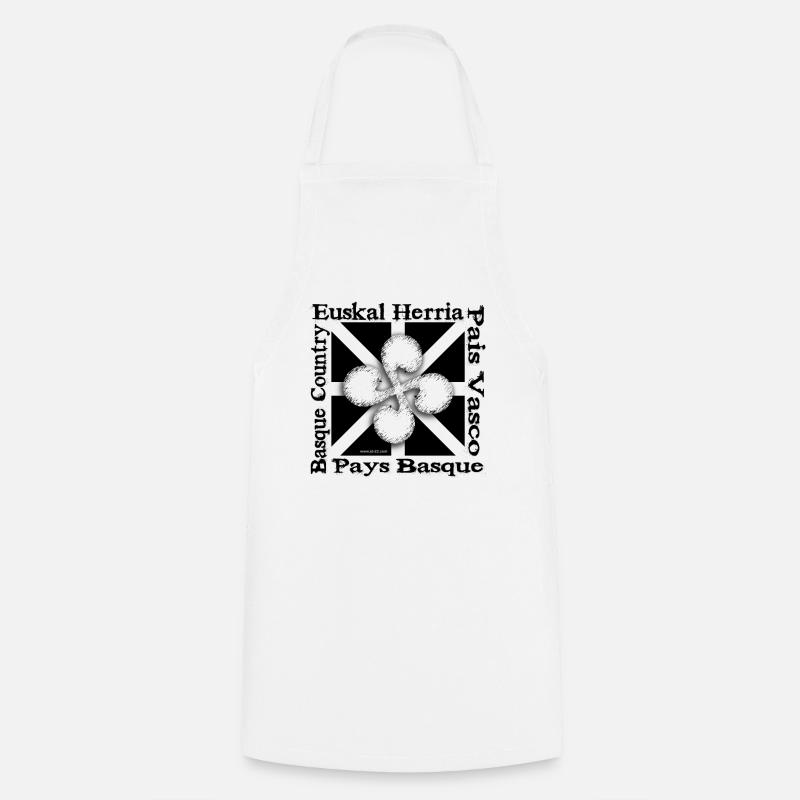 Croix Basque "Lauburu" - Tablier de cuisine - blanc