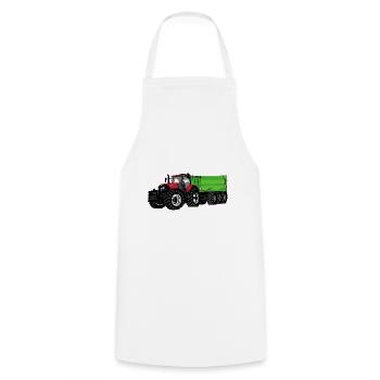 Traktor - Schlepper - Landwirt - Bauer - Kochschürze - Weiß - Vorne - AI Model Male 185 dark (185cm)
