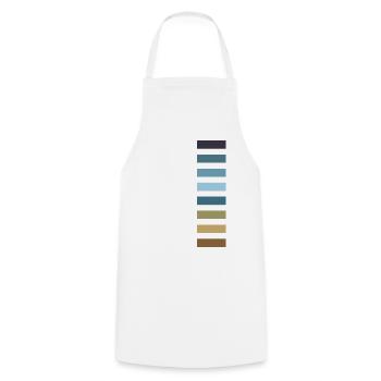 Shades of blue brown - Cooking Apron - white - Front - AI Model Male 185 dark (185cm)