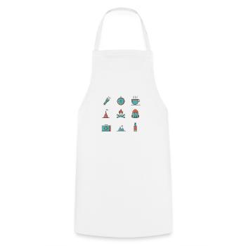 wanderlust - Cooking Apron - white - Front - AI Model Male 185 dark (185cm)