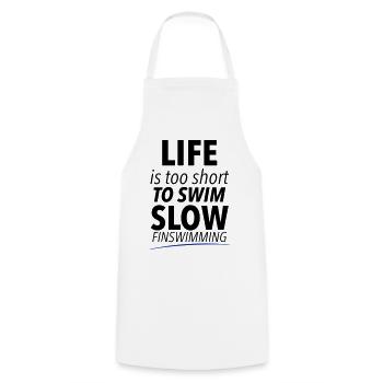Fine swimming - Cooking Apron - white - Front - AI Model Male 185 dark (185cm)