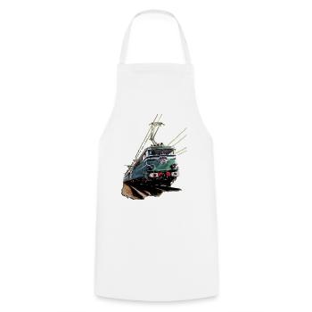 LOCOMOTIVE BB CREATION Louis RUNEMBERG © Adagp - Cooking Apron - white - Front - AI Model Male 185 dark (185cm)