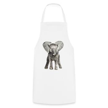 Elephant Baby - Cooking Apron - white - Front - AI Model Male 185 dark (185cm)