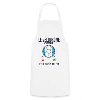 le vélodrome mappelle OM Cadeau Football marseille - Tablier de cuisine - blanc - Devant - AI Model Male 185 dark (185cm)