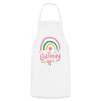 Pastel Rainbow Birthday Girl - Cooking Apron - white - Front - AI Model Male 185 dark (185cm)