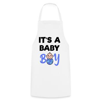 Déclaration des parents biologiques du bébé Famille enceinte - Tablier de cuisine - blanc - Devant - AI Model Male 185 dark (185cm)