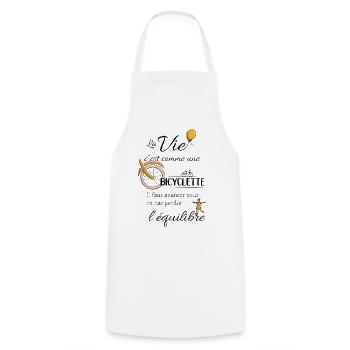 Equilibre et bicyclette - Tablier de cuisine - blanc - Devant - AI Model Male 185 dark (185cm)