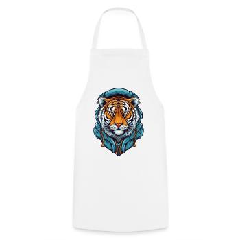 Stilisierter Tiger mit Hoodie-Design - Kochschürze - Weiß - Vorne - AI Model Male 185 dark (185cm)