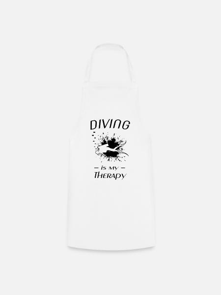 Tauchen, Diving, Scuba Diver - Kochschürze - Weiß