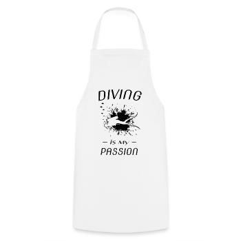diving is my passion - Kochschürze - Weiß - Vorne - AI Model Male 185 dark (185cm)