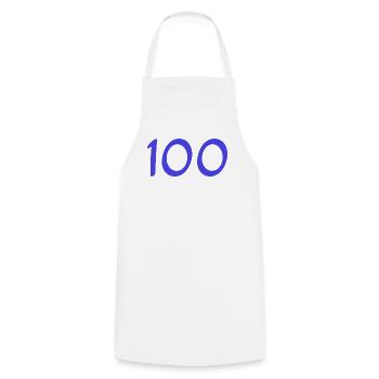 100. 100 JAHRE. 100-JÄHRIGES JUBILÄUM. 100. GEBURTSTAG - Kochschürze - Weiß - Vorne - AI Model Male 185 dark (185cm)