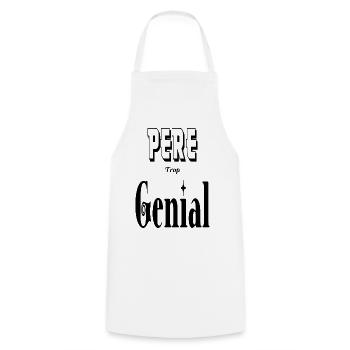 Père Trop Génial Papa - Tablier de cuisine - blanc - Devant - AI Model Male 185 dark (185cm)